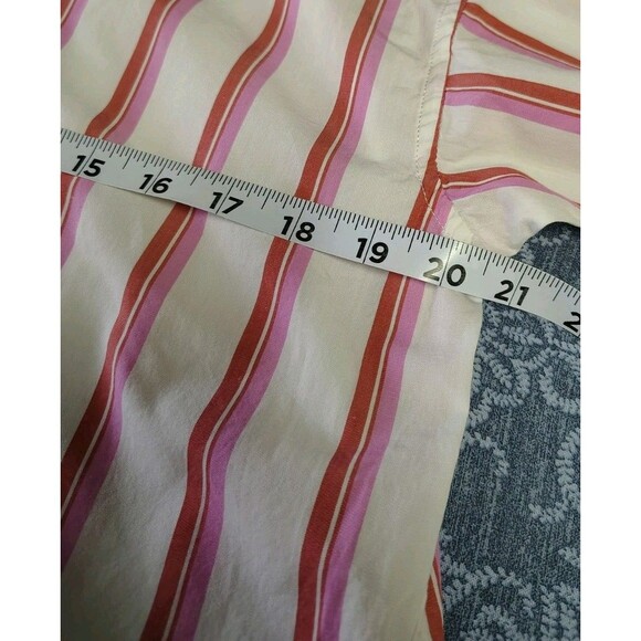 J Crew Women's Button Shirt Size 4 Pink/White Stripe Long Sleeve Lightweight... - Picture 8 of 11
